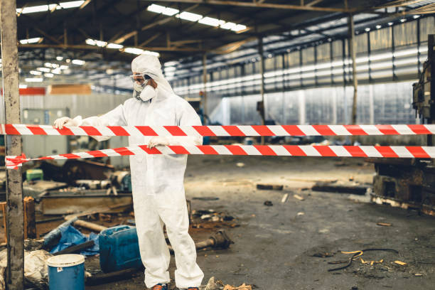 Professional Biohazard Cleanup technician working in Avery, CA